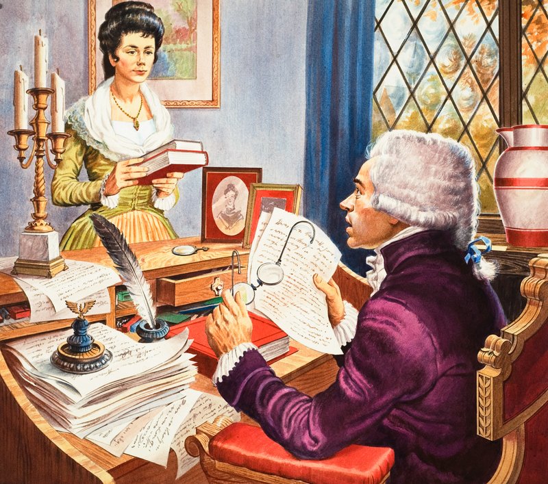 Robespierre och Eleanore Duplay (gouache på papper) av Robert Brook