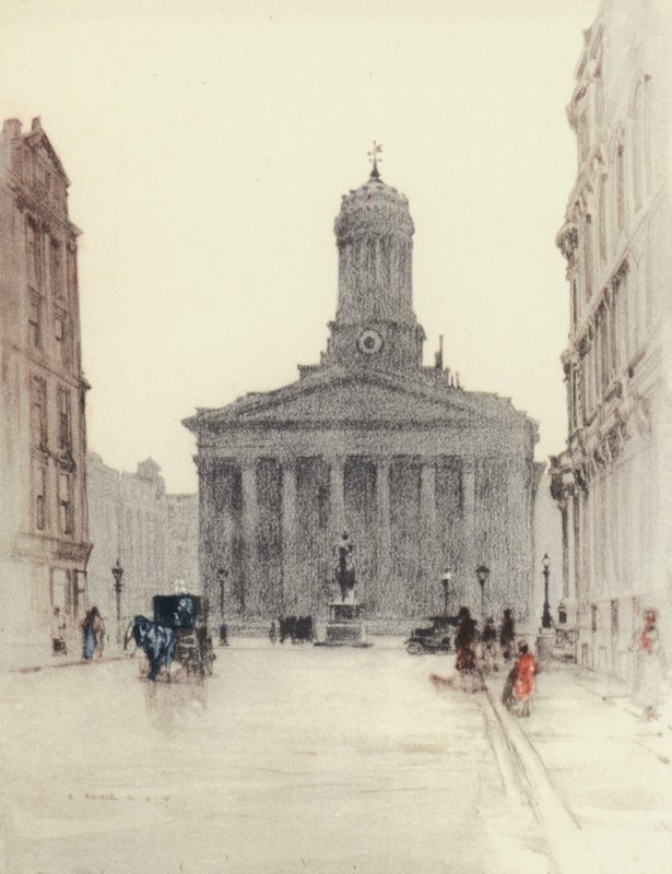 Glasgow: The Royal Exchange (färglitografi) av Robert Eadie