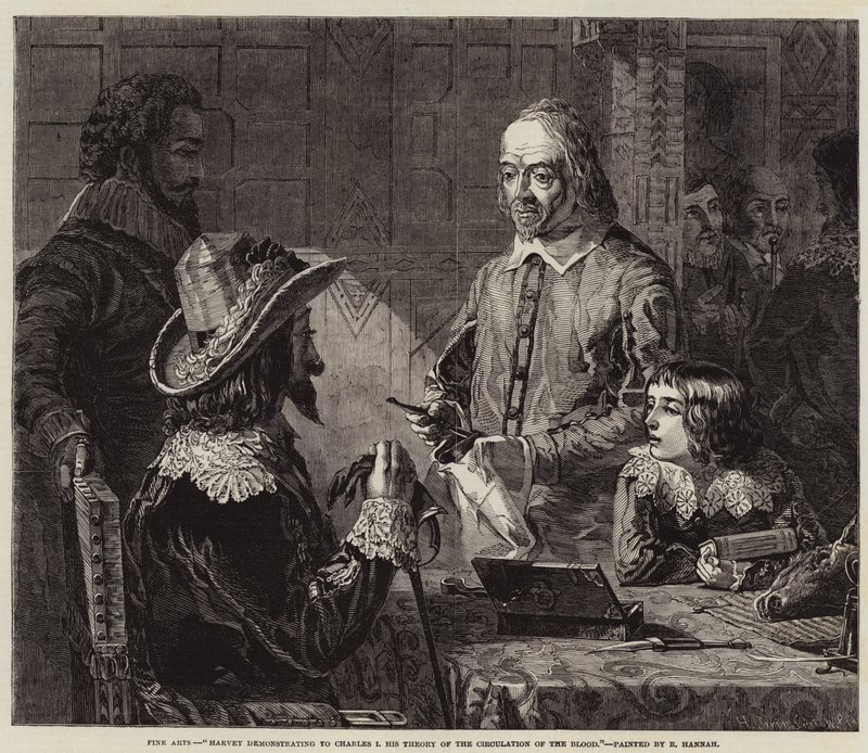 Harvey demonstrerar för Charles I sin teori om blodets cirkulation av Robert Hannah