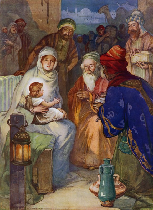 The Wise Men of the East (färg litho) av Robert Hope
