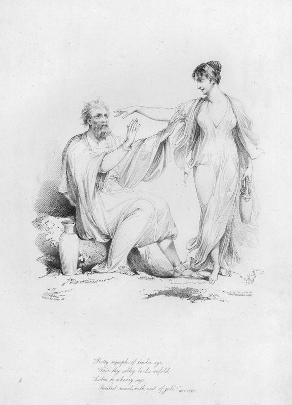 Anacreon, Ode 77 (gravyr) av Robert Kerr (after) Porter