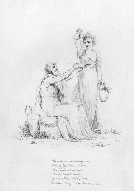 Anacreon, Ode XVIII (gravyr) av Robert Kerr (after) Porter