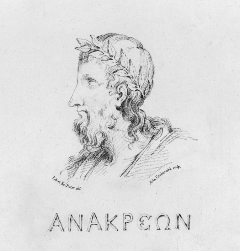 Porträtt av Anacreon (gravyr) av Robert Kerr (after) Porter