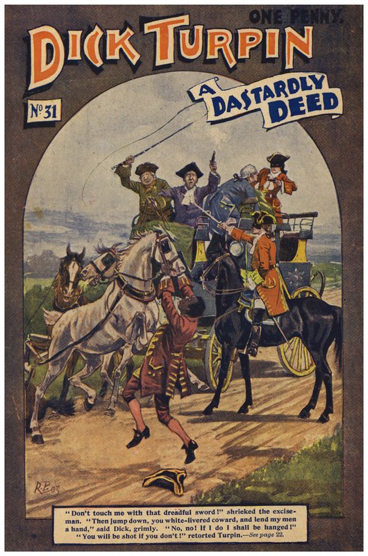 Dick Turpin (färg litho) av Robert Prowse Jnr