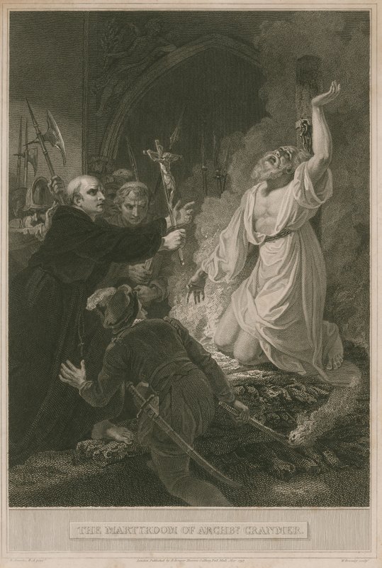 Ärkebiskop Cranmers martyrskap av Robert Smirke