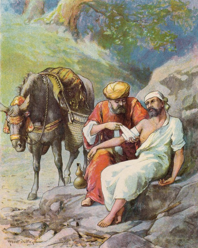 Den barmhärtige samariten av Robert after Dudley