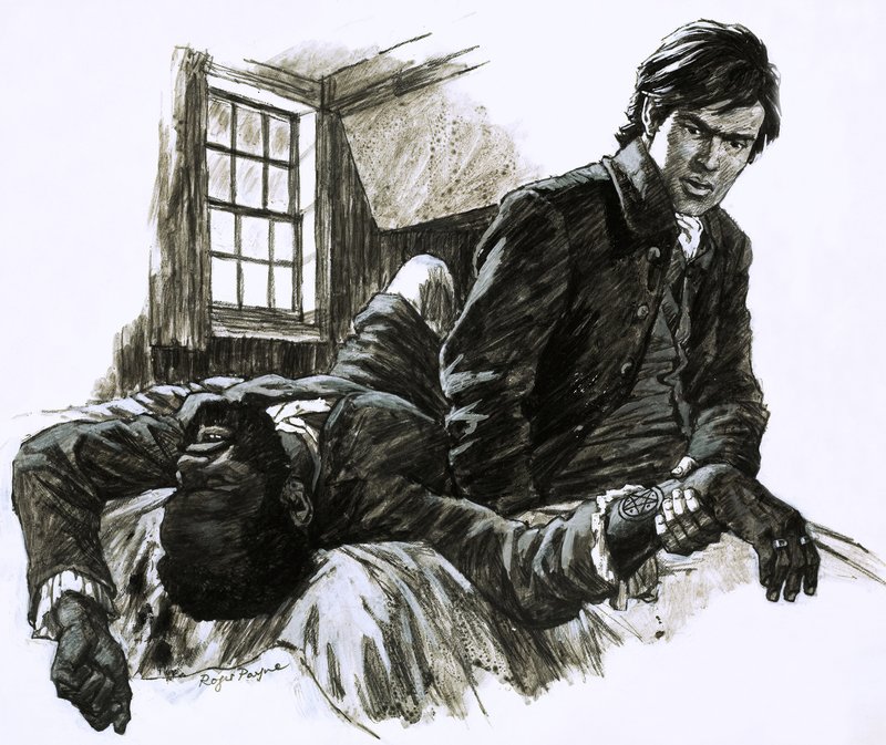 An Unknown Enemy, illustration från serien The Mark of the Pentagram av Roger Payne