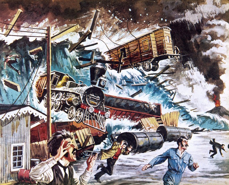 Tsunami i Chile under vulkanutbrotten 1896 av Roger Payne