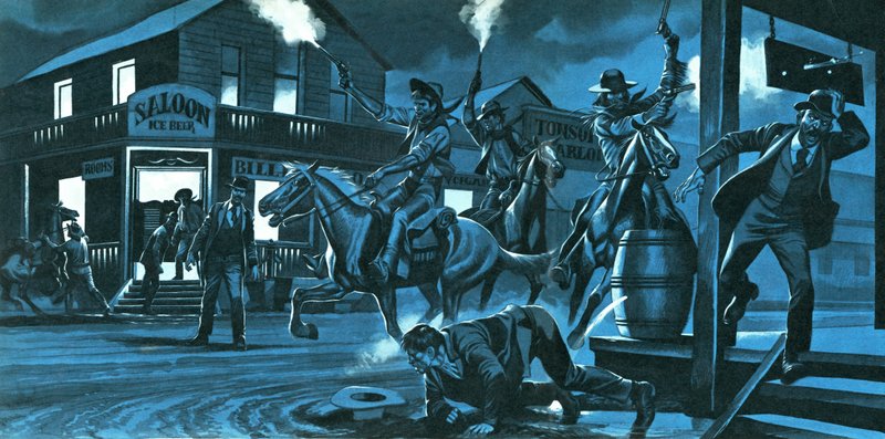 Dodge City på natten av Ron Embleton