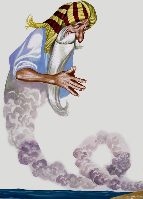 Genie (gouache på papper) av Ron Embleton