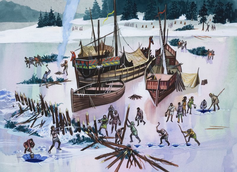 Icebound (gouache på papper) av Ron Embleton