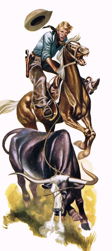 Texansk cowboy i arbete av Ron Embleton