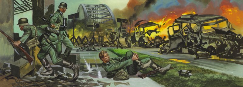 Slaget vid Arnhem (gouache på papper) av Ron Embleton