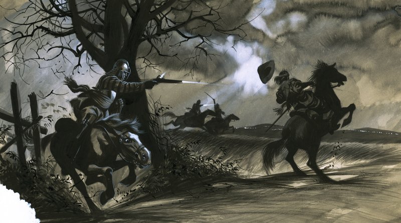 Bonden som styrde England, Död och ära på heden av Ron Embleton