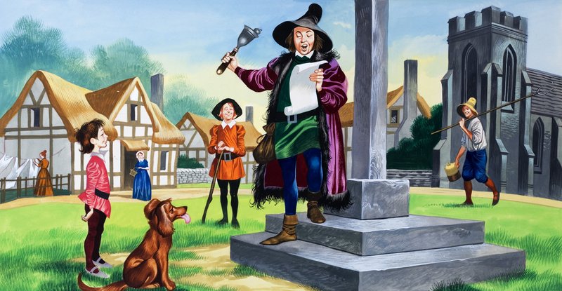 De magiska äpplena (gouache på papper) av Ron Embleton