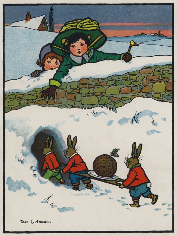 Kaninernas julmiddag (litho i färg) av Rosa Clementina Petherick