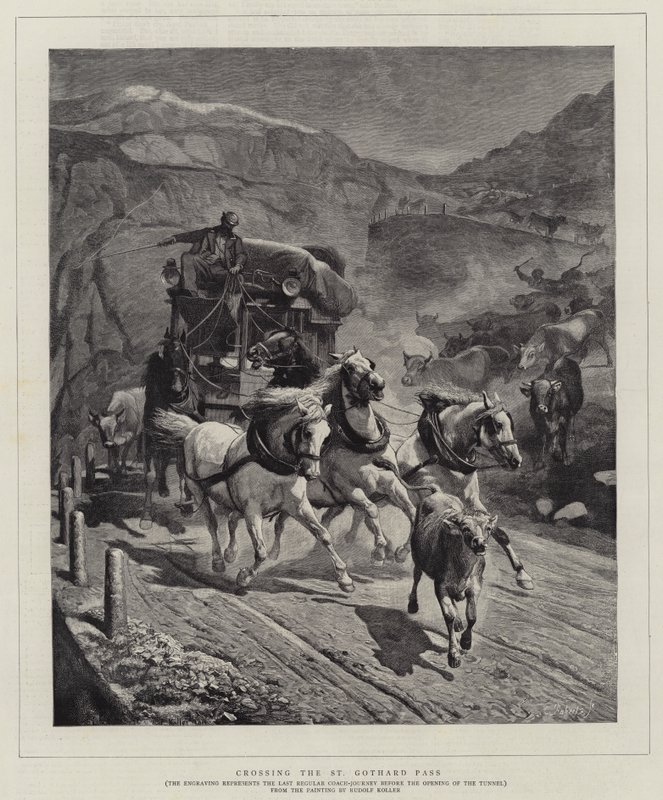 Korsning av St Gothard-passet av Rudolf Johann Koller