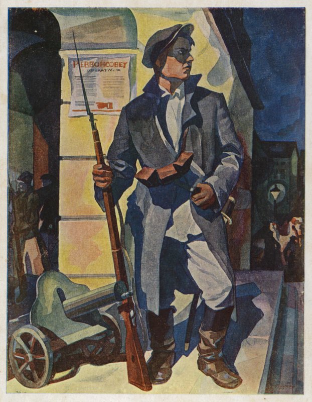 Oktobernatten 1917, i Smolnyj, St Petersburg, c1929 av Rudolph Frenz