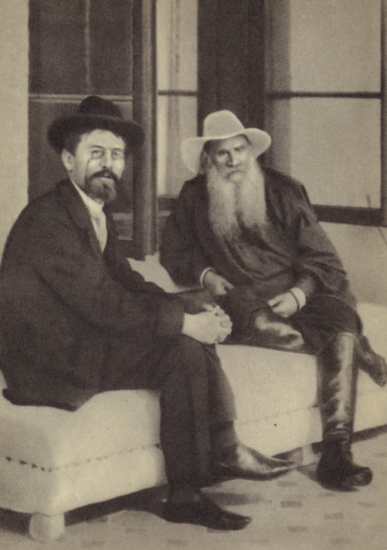 Anton Tjechov och Leo Tolstoj av Russian Photographer