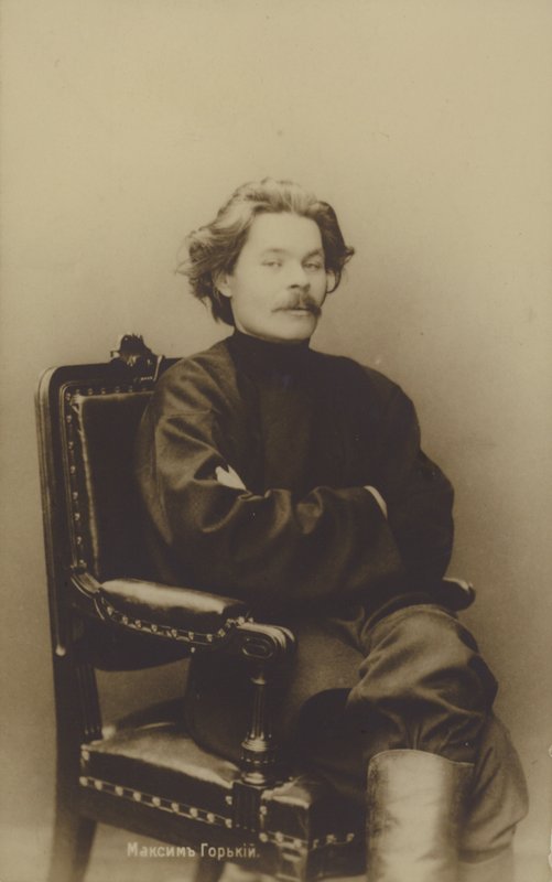 Maxim Gorkij (1868-1936), rysk författare och politisk aktivist av Russian Photographer