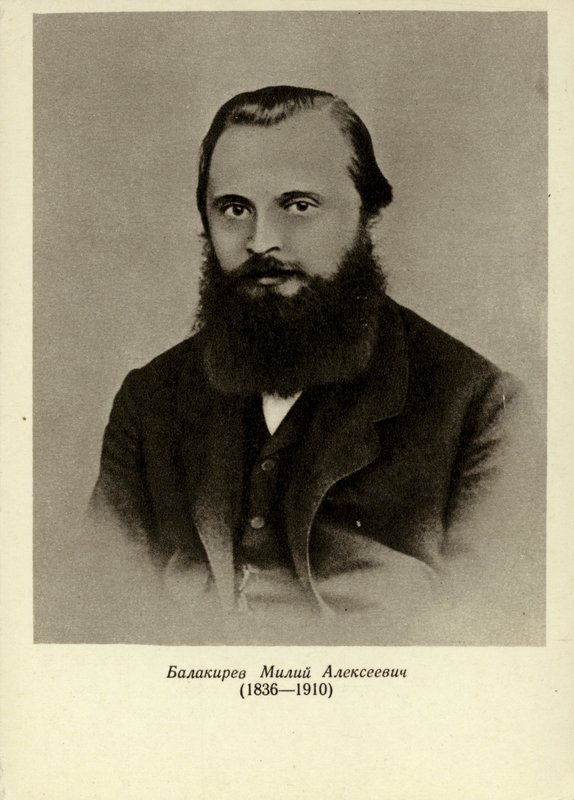 Mily Alexeyevich Balakirev, rysk pianist, dirigent och kompositör (1836-1910) av Russian School