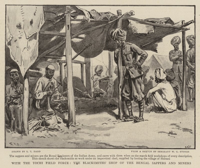 Med Tochi Field Force, smedernas butik för de bengaliska sappers och gruvarbetarna av S.T. Dadd