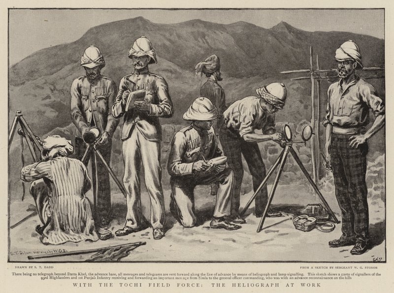 Med Tochi Field Force, heliografen i arbete av S.T. Dadd