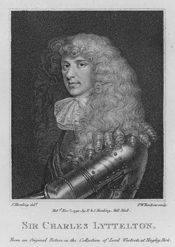 Sir Charles Lyttelton (gravyr) av S. (after) Harding