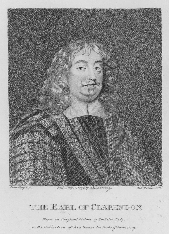 The Earl of Clarendon (gravyr) av S. (after) Harding