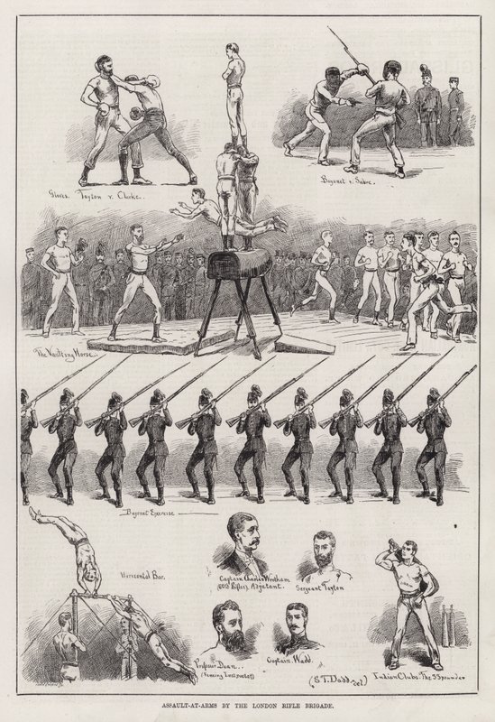 Assault-at-Arms av London Rifle Brigade (gravyr) av S. T. Dadd