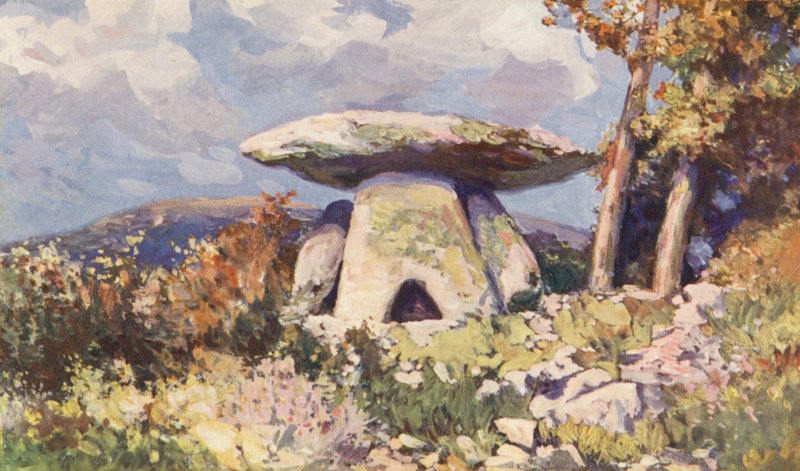 Dolmen i Grandmont (färglitografi) av Sabine Baring Gould