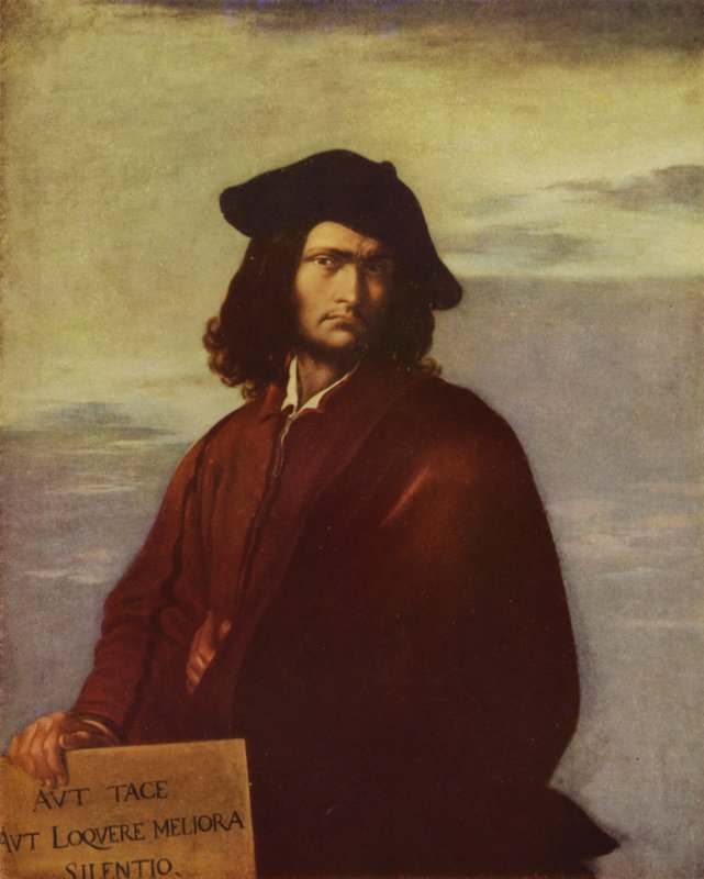 Filosofi, självporträtt av den italienska konstnären Salvator Rosa (oljemålning) av Salvator (after) Rosa