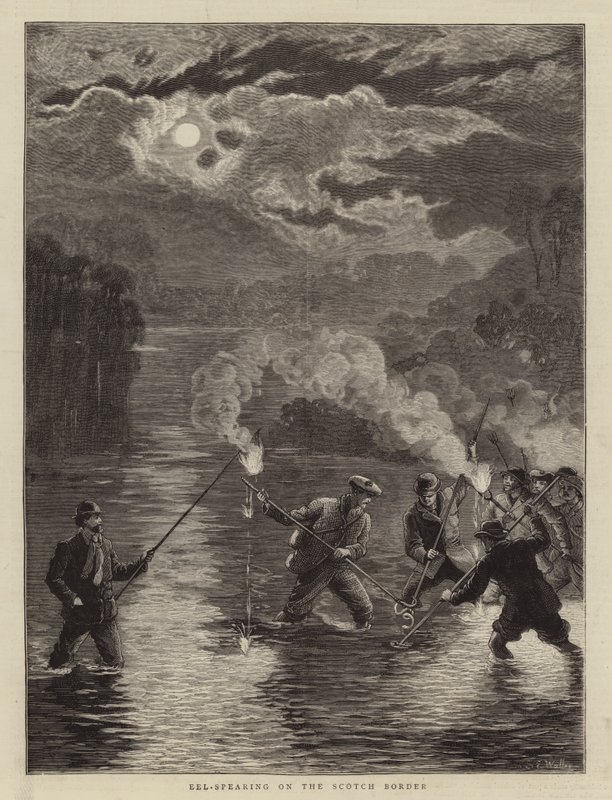 Ål-Spearing på den skotska gränsen av Samuel Edmund Waller