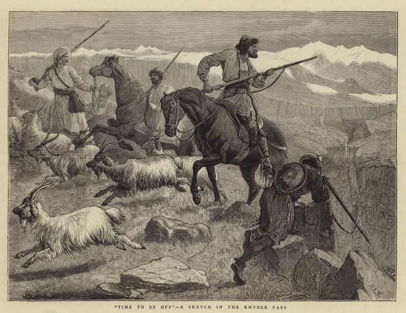 Dags att vara ledig, en skiss i Khyber-passet av Samuel Edmund Waller