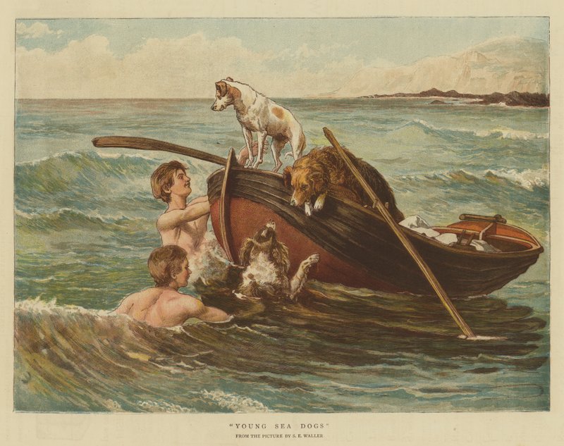 Young Sea Dogs (chromolitho) av Samuel Edmund Waller
