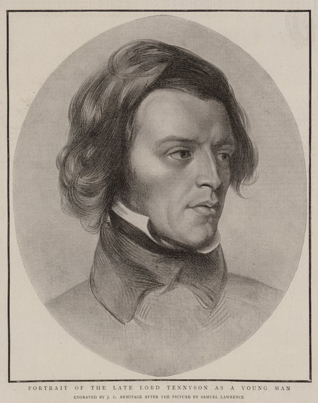 Porträtt av den sene Lord Tennyson som en ung man av Samuel Lawrence