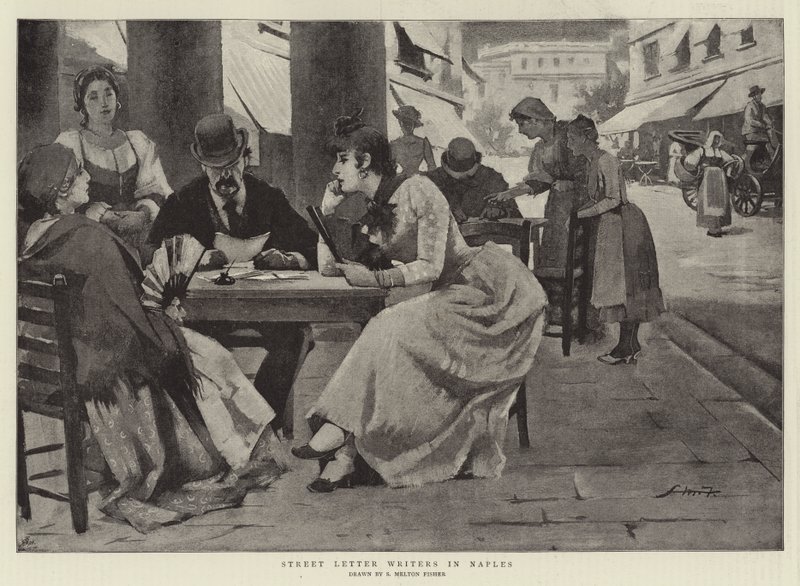 Brevskrivare på gatan i Neapel av Samuel Melton Fisher