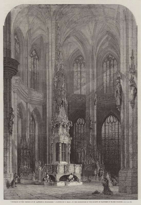 Interiör av St Lawrence-kyrkan, Nürnberg av Samuel Read