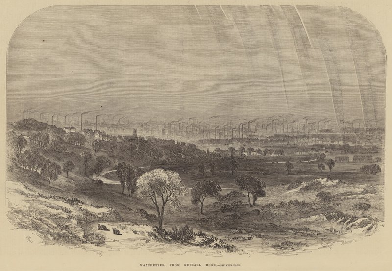 Manchester, från Kersall Moor av Samuel Read