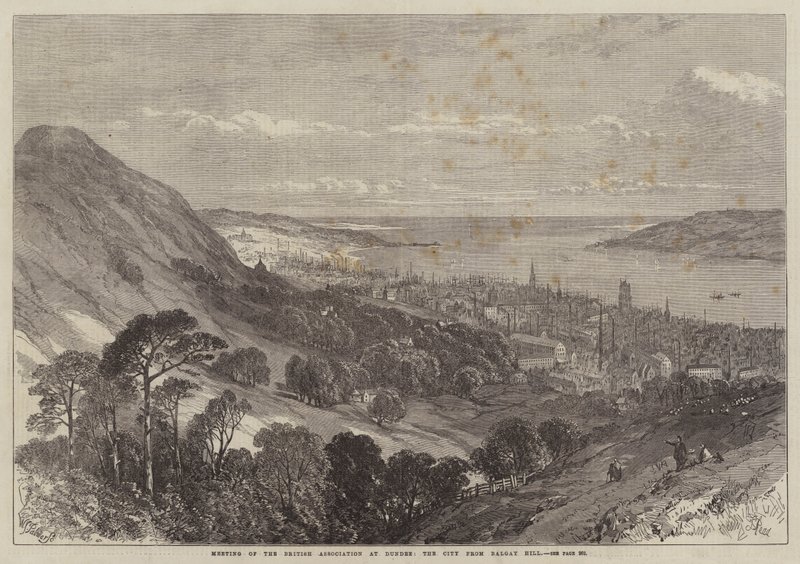 British Associations möte i Dundee, staden från Balgay Hill av Samuel Read