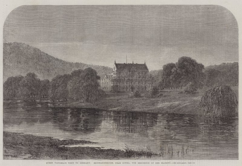 Drottning Victorias besök i Tyskland, Reinhardsbrunn, nära Gotha, Hennes Majestäts residens av Samuel Read