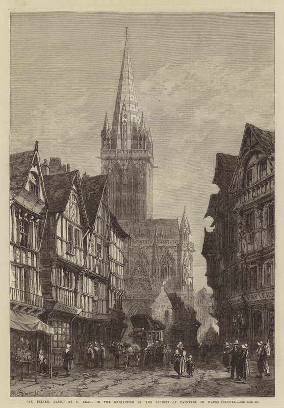 St Pierre, Caen, i utställningen av Society of Painters in Water Colours av Samuel Read