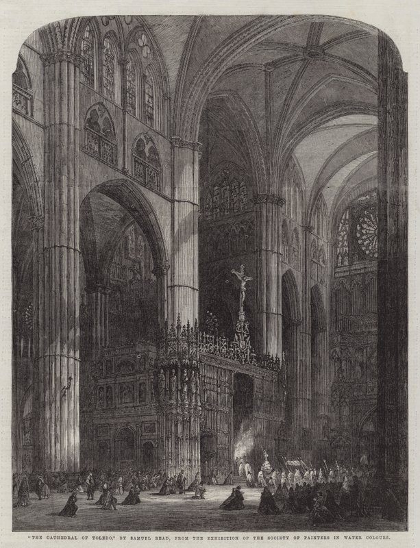 Katedralen i Toledo, från utställningen av Society of Painters in Water Colors av Samuel Read