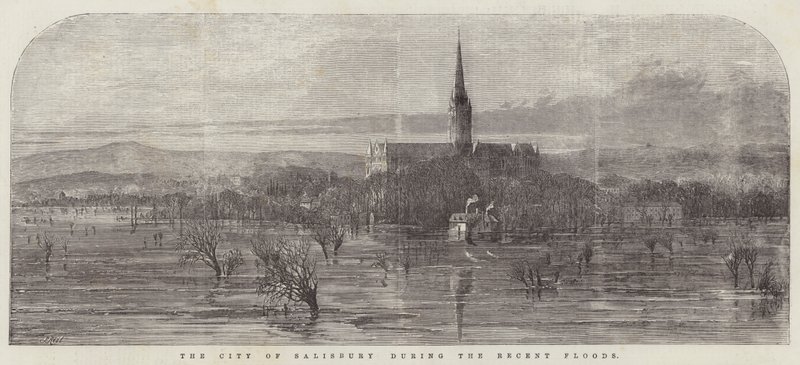 Staden Salisbury under de senaste översvämningarna av Samuel Read