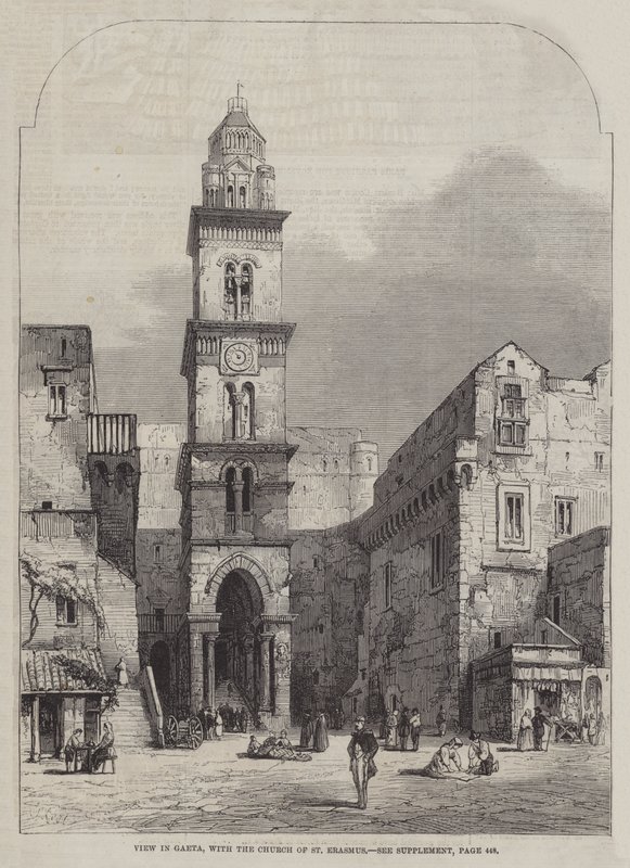Utsikt i Gaeta, med kyrkan St Erasmus av Samuel Read