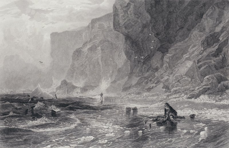 Illustration för The Pirate av Sir Walter Scott (gravyr) av Samuel (after) Bough