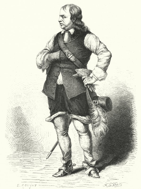 Oliver Cromwell, Lord Protector of the Commonwealth (gravyr) av Samuel (after) Cooper