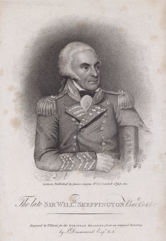 Sir William Skeffington (1742-1815), överste i Leicestershire Yeomanry (gravyr) av Samuel (after) Drummond