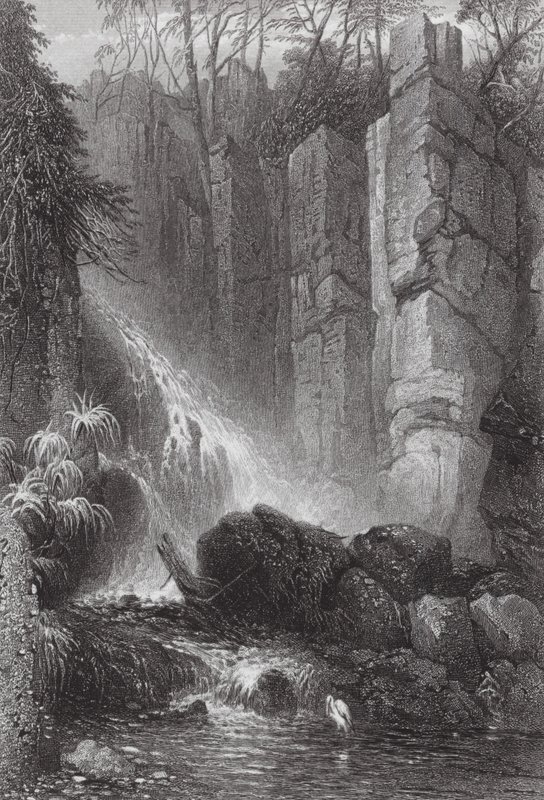 Australien: Cataract Gle, Mount Wellington, Tasmanien (gravyr) av Samuel (after) Prout