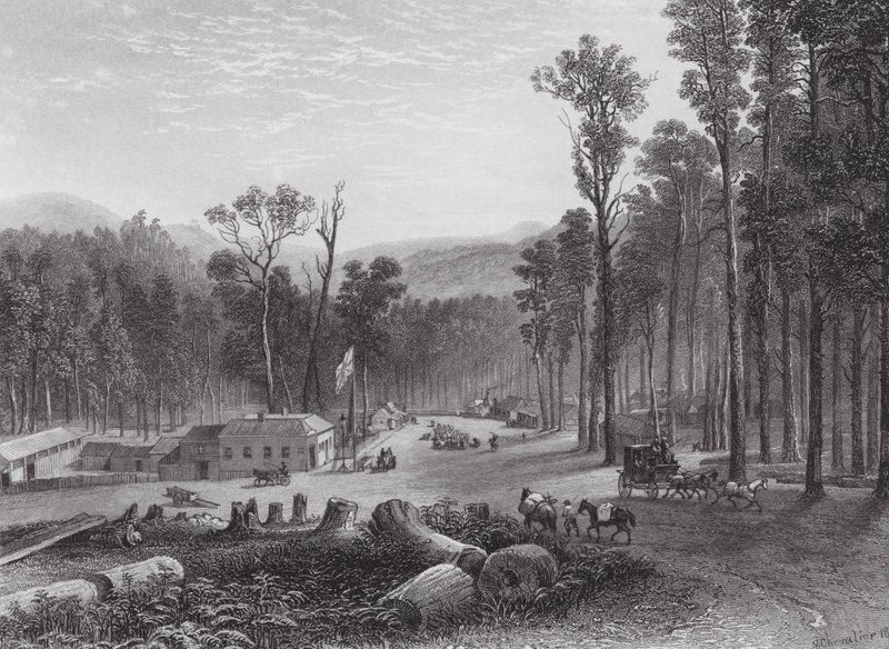 Australien: Marysville, Victory (gravyr) av Samuel (after) Prout